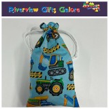 Marble Bag - Construction on Blue (marbles sold separately) Marble Bag - Construction on Blue (marbles sold separately)